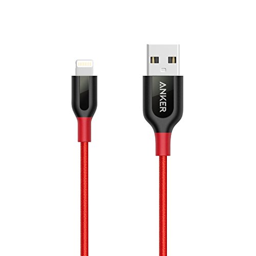 Anker Powerline+ 0.9m Lightning Kabel Apple iPhone iPad Ladekabel [doppelt mit Nylon umflochten] für iPhone XS/XS Max/XR/X/ 8/8 Plus/ 7/7 Plus/ 6s/ 6/6 Plus/ 5S/ 5/ iPad und weitere (Rot)