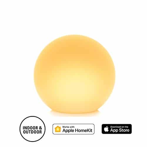 Eve Flare - Portable smarte LED-Leuchte (Deutsche Markenqualität), wasserbeständig, Kugelform, kabelloses Laden, weißes & farbiges Licht, Tragegriff, keine Bridge nötig (Apple HomeKit)