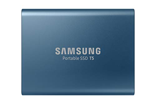 Samsung T5 500 GB USB 3.1 Gen 2 (10 Gbps, Type-C) External Solid State Drive (Portable SSD) Alluring Blue (MU-PA500B)