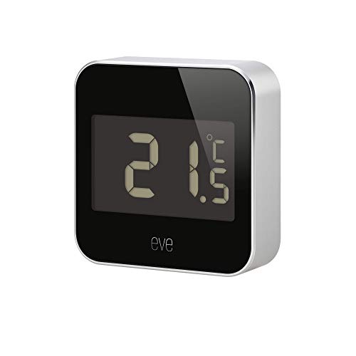 Eve Degree - Smarte Wetterstation (Markenqualität aus DE) zum Überwachen von Temperatur, Luftfeuchtigkeit und Luftdruck, Display, wasserbeständig, keine Bridge erforderlich (Apple HomeKit)