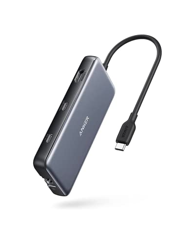 Anker 555 USB-C Hub (8-in-1) PowerExpand USB-C Adapter, 100W Power Delivery, 4K 60Hz HDMI, 10Gbps USB-C & 2 USB-A Datenports, Ethernet-Port, microSD & SD Speicherkartenleser, für MacBook Pro und mehr