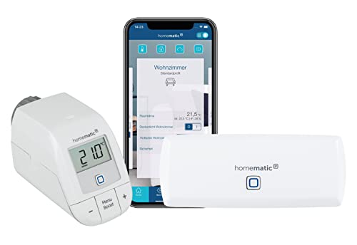 Homematic IP Smart Home WLAN Access Point + Heizkörperthermostat – basic, digitale Einzelraumsteuerung für Heizung per App, Alexa & Google Assistant, einfache Installation, Energie sparen