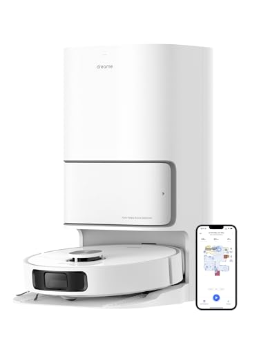 DREAME L10s Ultra Saugroboter mit Wischfunktion und automatische (Staubentleerung, Wischpads Selbstreinigung) 3D-Hinderniserkennung, 5300Pa Teppiche Tierhaare, 210m Akku, WiFi/APP, Weiß