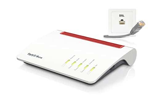 AVM FRITZ! Box 7590 WLAN AC+N Router (DSL/VDSL,1.733 MBit/s (5GHz) & 800 MBit/s (2,4 GHz), bis zu 300 MBit/s mit VDSL-Supervectoring 35b, WLAN Mesh, DECT-Basis, Media Server, geeignet für Deutschland)