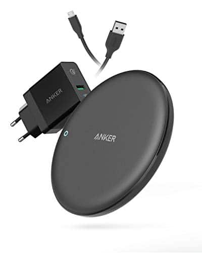 Anker PowerWave 7.5 Ladepad Wireless Charger, Starkes Kabelloses Ladegerät mit 7,5 W für iPhone X, iPhone 8/8 Plus, sowie mit 10 W für Samsung S9/S8/S8+/S7, Quick Charge 3.0 AC Adapter mit enthalten