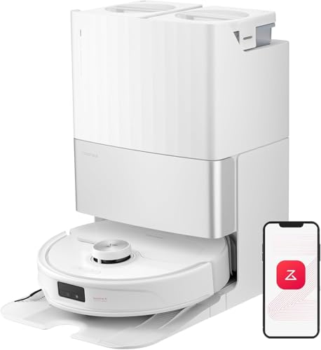 roborock QrevoMaster Saugroboter mit Wischfunktion&Hebarem Wischmopp, Saugkraft von 10.000 Pa, intelligenten Sprachassistenten,Hello Rocky (Weiß)