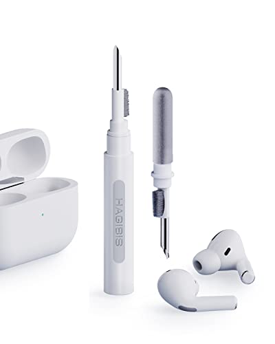 Hagibis Reinigungsset für Airpods Pro 1 2 Multifunktions-Reinigungsstift weiche Bürste für Bluetooth-Kopfhörer,Tasche,Reinigungswerkzeuge für Huawei Samsung MI Ohrhörer(weiß)