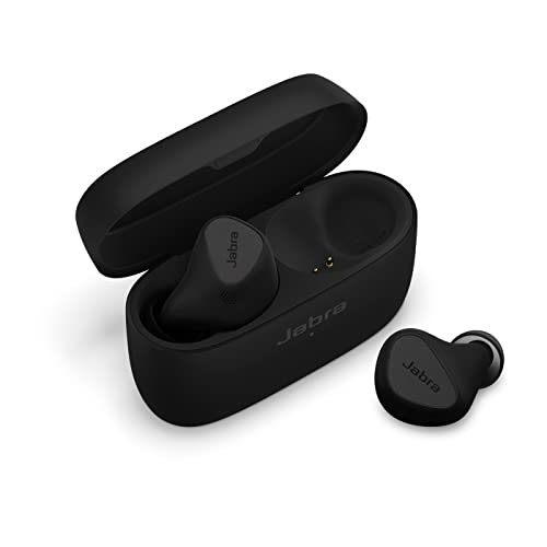 Jabra Elite 5 In-Ear-Bluetooth-Kopfhörer mit Hybrid-Aktive-Geräuschunterdrückung (ANC), 6 integrierten Mikrofonen, ergonomischer Passform, 6-mm-Lautsprecher - Hergestellt für iPhone - Titanium-Schwarz