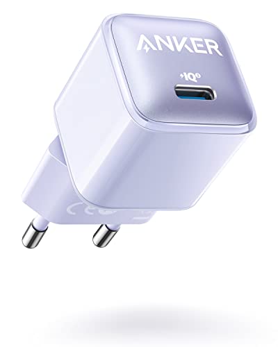 Anker 511 Charger (Nano Pro) 20W PIQ 3.0 Ladegerät, USB-C Netzteil, kompatibel mit iPhone 13/13 Mini/13 Pro/13 Pro Max/12, iPad/iPad Mini, Pixel, Polarlila (Kabel Nicht inklusive)