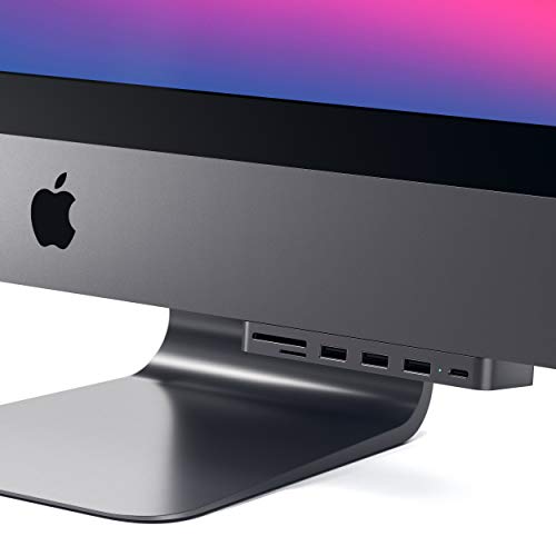 SATECHI Aluminium Typ-C Klammer Hub Pro mit USB-C Datenanschluss, 3 USB 3.0 Anschlüssen, Micro/SD Kartenlesegerät - Kompatibel mit dem 2017 iMac und iMac Pro und neuere Modelle