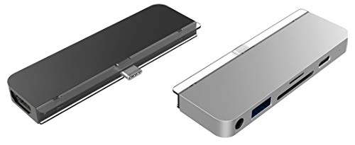 Hyper - HyperDrive 6-in-1 USB-C Hub für iPad Pro/Air - 3.5mm Audio Klinkenstecker, USB-A, SD, Micro SD, USB-C, HDMI - Silber