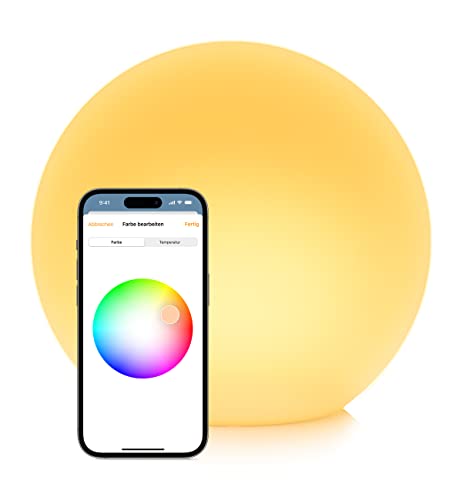 Eve Flare – Tragbare smarte LED-Kugelleuchte, wasserbeständig, weißes & farbiges Licht, 90 lm, Ø 25 cm, dimmbar, Keine Bridge nötig, Bluetooth & Thread, App-Steuerung, Apple HomeKit