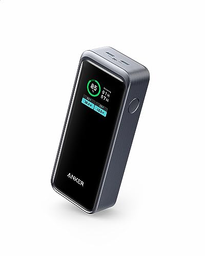 Anker Prime Power Bank, 12.000mAh 2-Port Ladegerät mit 130W Leistung, Smartes Display, Kompatibel mit iPhone 14-/13-Serie, Samsung, MacBook, Dell, und mehr (Ladestation Nicht im Lieferumfang)