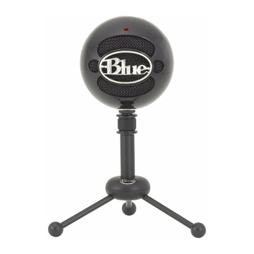 Blue Snowball USB-Mikrofon für Aufnahmen, Streaming, Podcasting, Gaming auf PC und Mac, Kondensatormikrofon mit Nieren- und Kugelcharakteristik und stilvollem Retro-Design - Schwarz