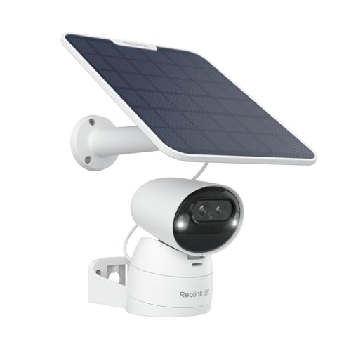 Reolink 4K Solar Überwachungskamera Aussen Akku mit 360° PTZ, Auto-Tracking, Dual Lens, 8MP WLAN Kamera Outdoor, 30m Farbnachtsicht, KI-Erkennung, 2.4/5GHz WLAN, Argus Track+6W Solarpanel