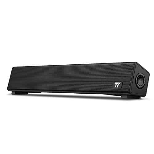 TaoTronics PC Lautsprecher Soundbar mit Bluetooth 5.0 Mini Computer Lautsprecher, Kabelgebundene/Kabellose Unterstützung für PC/Handy/Desktop/Laptop/TV, Cinch/AUX Anschluss