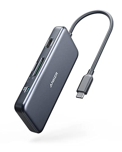 Anker USB C Hub, 341 Adapter (7-in-1), 4K HDMI, 100W Power Delivery, USB C und 2 USB A 5Gbps Datenports, microSD & SD Speicherkartensteckplatz, Geeignet für MacBook Air, MacBook Pro, XPS, usw.