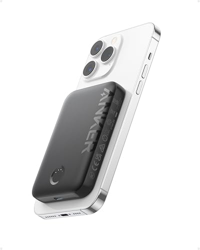 Anker 321 Magnetische Power Bank (PowerCore Magnetic 5K) Magnetic 5000mAh kabellose Powerbank, Kompatibel mit iPhone 17/16/15/14/13/12