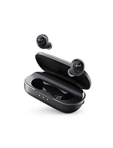 ZOLO Liberty Bluetooth Kopfhörer True Wireless TWS in ear Kopfhörer, Bluetooth Earbuds mit Graphen Membran Technologie, 24 Stunden Spielzeit, Schweißfest und AI unterstützt (Nicht Liberty+)(Schwarz)