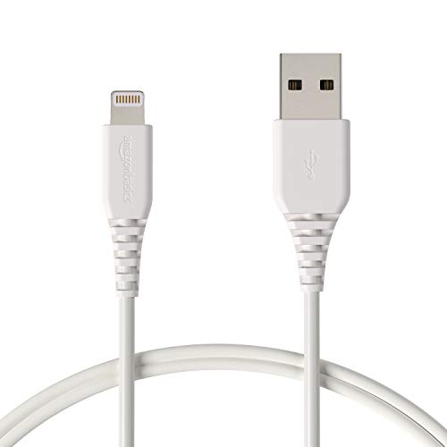 Amazon Basics Lightning auf USB A Kabel, Apple MFi Zertifiziert - Weiß, 0,9 m, 1er Pack