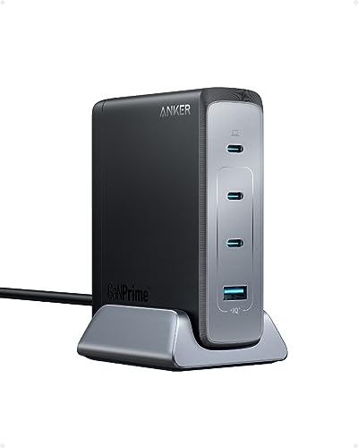 240W Anker USB-C Ladegerät, Anker Prime GaN Netzteil, 4-Port Schnellladegerät GaN, Kompatibel mit MacBook Pro/Air, iPhone 16/15, iPad Pro, Galaxy S23/S22, Note 20 und mehr