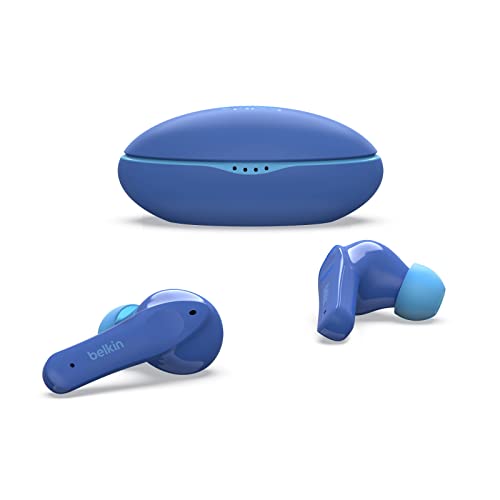 Belkin SOUNDFORM Nano, Bluetooth-Kopfhörer für Kinder, kabellos, 85-dB-Begrenzung zum Gehörschutz, Online-Unterricht, Schule, IPX5-zertifiziert, 24 Std – Blau, One Size, PAC003btBL
