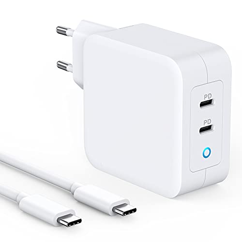 100W USB C Ladegerät-mit Power Delivery,PD 100W Ladegerät mit GaN Tech, 2 Port kompatible für MacBook Pro/Air,iPad Pro,iPhone 12/Mini/Pro Max,SE/11/11Pro Max/XS Max USB C ZU C 2M Kable