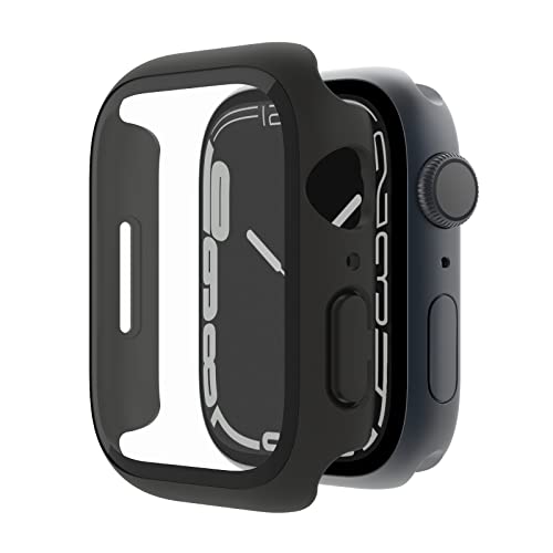 Belkin ScreenForce Apple Watch 40 mm, 41 mm Series 7, SE, 6, 5, 4 Bumper-Case mit integriertem Hartglas-Displayschutz, Kratzfest und leicht anzubringen, Schwarz, OVG003zzCL