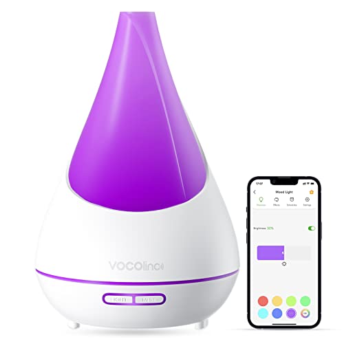 Vocolinc Aroma Diffuser WiFi raumduft Diffuser ätherische öle,300 ml Ultraschall Aromatherapie Diffusor & Luftbefeuchter Funktioniert mit Alexa, Homekit & Google Home, RGB 2 Nebelmodus, Timer