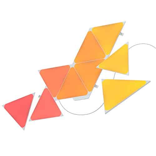 Nanoleaf Shapes Triangle Starter Kit, 9 Smarten Dreieckigen LED Panels RGBW - Modulare WLAN 16 Mio Farben Wandleuchte Innen, Musik & Bildschirm Sync, Funktioniert mit Alexa Google Apple, Deko & Gaming