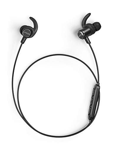 Anker SoundBuds Slim+ Bluetooth Kopfhörer, Leichte Stereo Kopfhörer In Ear mit High Resolution HD Sound, Bluetooth 5.0, IPX7 Wasserfeste Sportkopfhörer mit Metallgehäuse und Mikrofon (schwarz)