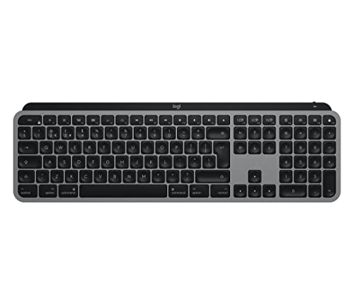 Logitech MX Keys für Mac kabellose beleuchtete Tastatur, Handballenauflage, taktiler Tastatursteuerung, LED-Tasten, Bluetooth, USB-C, 10 Tage Batterielebensdauer, Metallaufbau, Apple macOS - Graphit