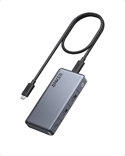 Anker 343 USB C Hub (7-in-1) mit 100W Power Delivery, Dual 4K HDMI Anschlüssen, 1x USB-C Upstream Port, 3X 5 Gbps USB-A und USB-C Data Ports für Dell Laptop, ThinkPad und weitere