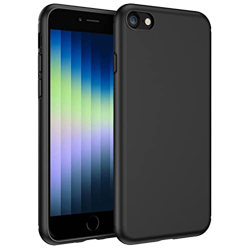 EasyAcc Hülle Case für iPhone SE 2020/ iPhone 7 / iPhone 8, TPU Telefonhülle Matte Oberfläche Handyhülle Schutzhülle Schmaler Telefonschutz Kompatibel mit das iPhone SE 2020/7/8 4.7'', Schwarz