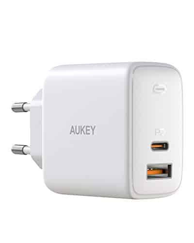 AUKEY Omnia USB C Ladegerät 65W Power Delivery 3.0, USB-C Netzteil mit GaNFast Tech & Dynamic Detect, Schnelles PD Ladegerät für 13''MacBook Pro, iPad Pro, iPhone SE, Google Pixel 4XL, Nintendo (Weiß)