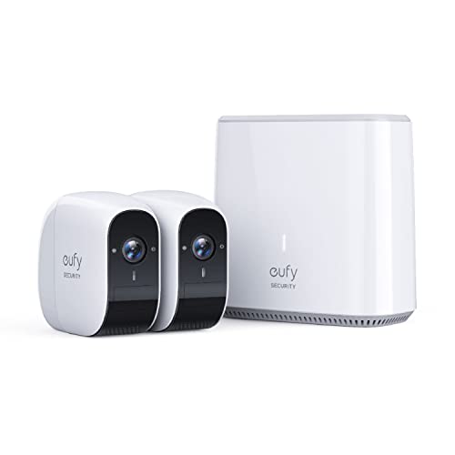 eufy Security eufyCam E, Überwachungskamera, Kabellose Sicherheitskamera 1080p, 1 Jahr Akkulaufzeit, IP65 Wetterfest, Doppel-Kamera-Set (Gesichtserkennung Wird Nicht unterstützt)