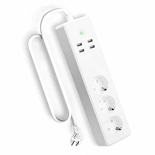 Meross Intelligente Steckdosenleiste Smart WLAN Mehrfachsteckdose mit Überspannungsschutz mit 3 AC Ausgänge und 4 USB Anschlüsse Kompatibel mit Alexa, Google Home und SmartThings mit App Fernsteuerung