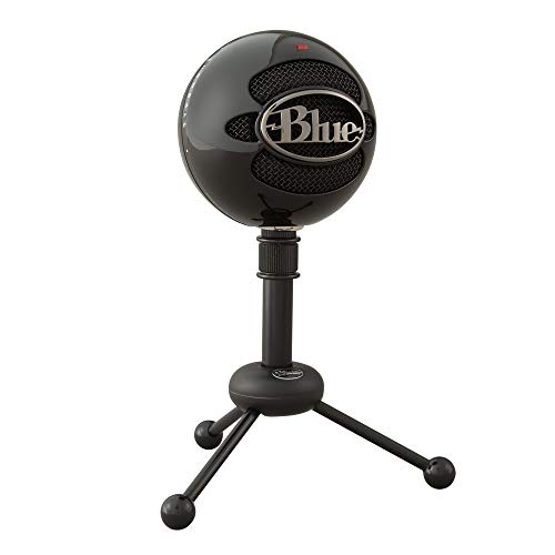 Blue Snowball USB-Mikrofon für Aufnahmen, Streaming, Podcasting, Gaming auf PC und Mac, Kondensatormikrofon mit Nieren- und Kugelcharakteristik und stilvollem Retro-Design - Schwarz