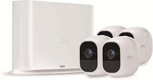 Arlo Pro2 Smart Home 4 HD-Überwachungskameras & Sicherheitsalarm (130 Grad Blickwinkel, kabellos, WLAN, Bewegungsmelder, Innen/Außen, Nachtsicht, wetterfest, 2-Wege Audio) weiß, VMS4430P