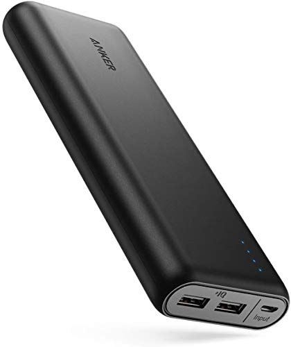 Anker Powerbank, PowerCore 20100mAh Externer Akku, hohe Kapazität 2-Port 4,8 A Output Ladegerät mit PowerIQ Technologie für iPhone, iPad, Galaxy und viele mehr (in Schwarz/Matt)