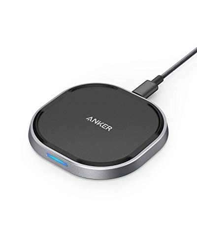 Anker PowerWave Wireless Charger 15 Ladepad Kabelloses Metall USB C Ladegerät, Qi-Zertifiziert, 7.5W für iPhone XS/XS Max/XR/X/8/8 Plus, 10W für Galaxy S9 / S9+ / S8 (Netzteil Nicht inklusive)