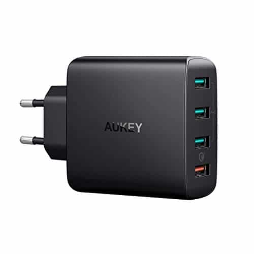 AUKEY Quick Charge 3.0 USB Ladegerät 42W 4 Ports USB Netzteil mit AiPower Tech für Samsung Galaxy S9 / S8+ / Note 8, LG G5 / G6, Nexus 5X / 6P, HTC 10, iPhone XS/XS Max/XR, iPad Pro/Air usw