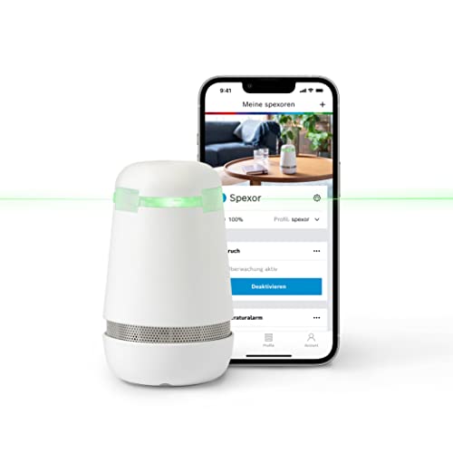 spexor Bosch spexor Mobile Alarmanlage, Einbruchserkennung, Messung Luftqualität, Temperaturüberwachung, Smartphone-Benachrichtigung, Smart Home, kabellos, WLAN und Mobilfunk, weiÃŸ