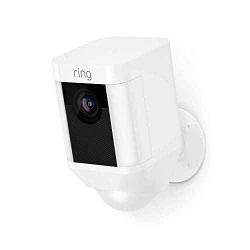 Ring Spotlight Cam Battery | HD Sicherheitskamera mit LED Licht, Sirene und Gegensprechfunktion, Batterie betrieben, weiß