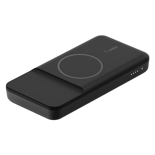 Belkin magnetische drahtlose Powerbank 10K (portables Ladegerät kompatibel mit MagSafe für iPhone 14,12,13 Modelle) – Schwarz