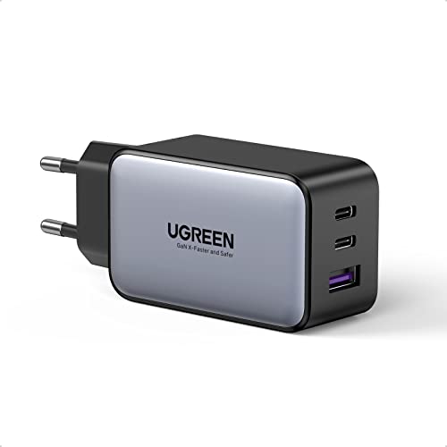 UGREEN Nexode USB C Ladegerät 65W USB C Netzteil 3-Port GaN Charger PD Schnellladegerät PPS kompatibel mit MacBook Pro/Air, iPhone 13 Pro, iPhone 12, iPad Pro, Galaxy S22, S21