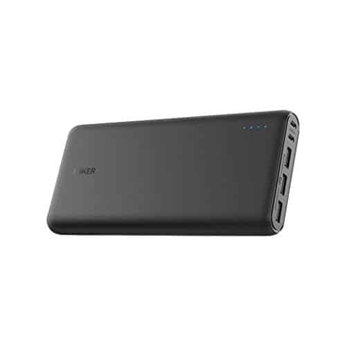 Anker PowerCore 26800mAh Power Bank Externer Akku mit Dual Input Ladeport, Doppelt so Schnell Wiederaufladbar, 3 USB Ports für iPhone XR/XS/X / 8 / 8Plus / 7, Samsung Galaxy und weitere (Schwarz)