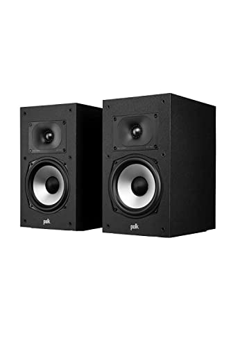Polk Audio Monitor XT20 Regallautsprecher, Stereolautsprecher, Surround Lautsprecher, Hi-Res Zertifiziert, Dolby Atmos und DTS:X kompatibel (Paar) - Schwarz