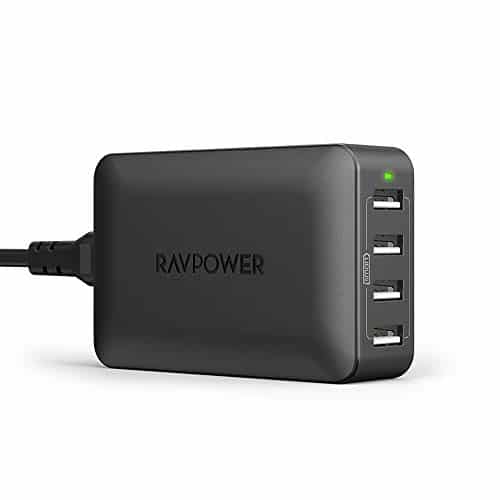 RAVPower USB Ladegerät 4 Port 40W Ladeadapter USB Netzteil mit iSmart Technologie für iPhone 11 Pro Max XS Max XR X 8 7 6 Plus, iPad, Galaxy S9 S8 Plus, LG, Huawei, HTC, Smartphones, Tablets, MP3 usw