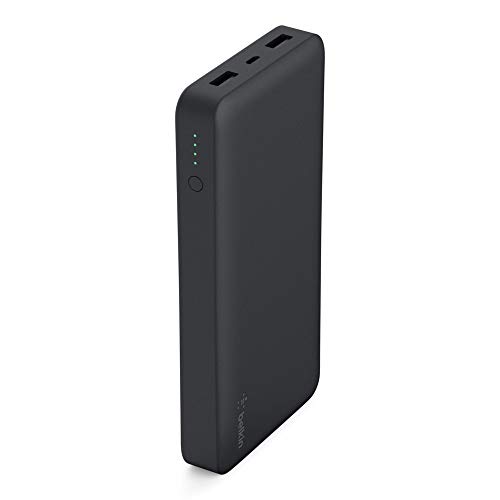 Belkin portable Pocket Powerbank 15K, Schnellladen (zertif. Sicherheit für iPhone 12, 12 Pro, 12 Pro Max, 12 mini, 11, 11 Pro/Pro Max, X, XS, XS Max, iPad, Samsung Galaxy S10/S10+/S10e) – Schwarz